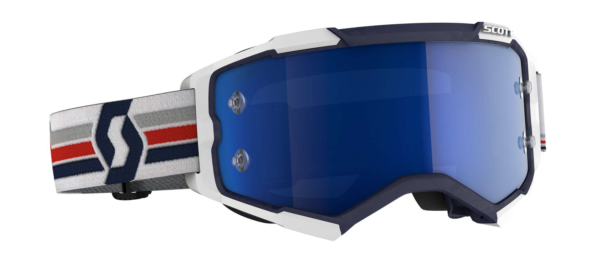 Scott Motocross Goggle Fury - Blue / White - Mirror Electric Blue