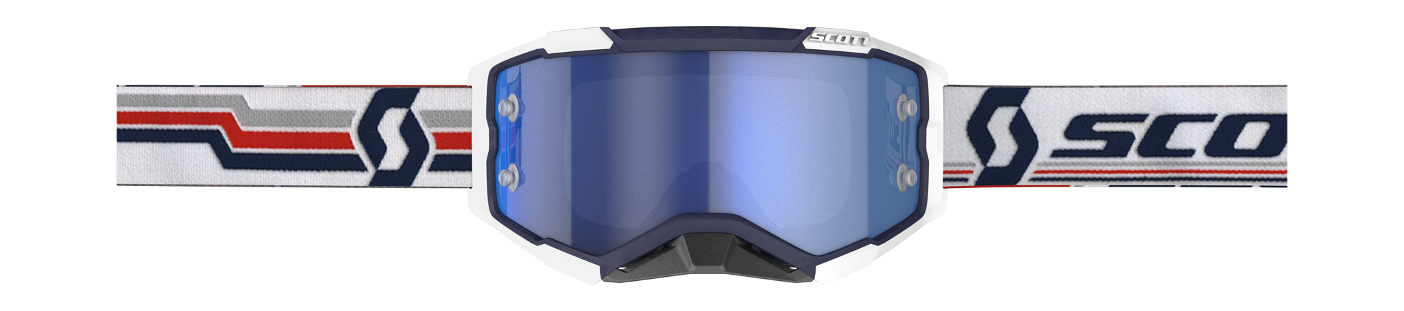 Scott Motocross Goggle Fury - Blue / White - Mirror Electric Blue