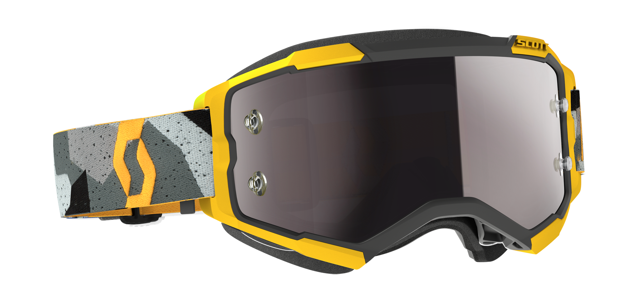 Scott Motocross Goggle Fury - Camo Green / Yellow - Mirror Silver