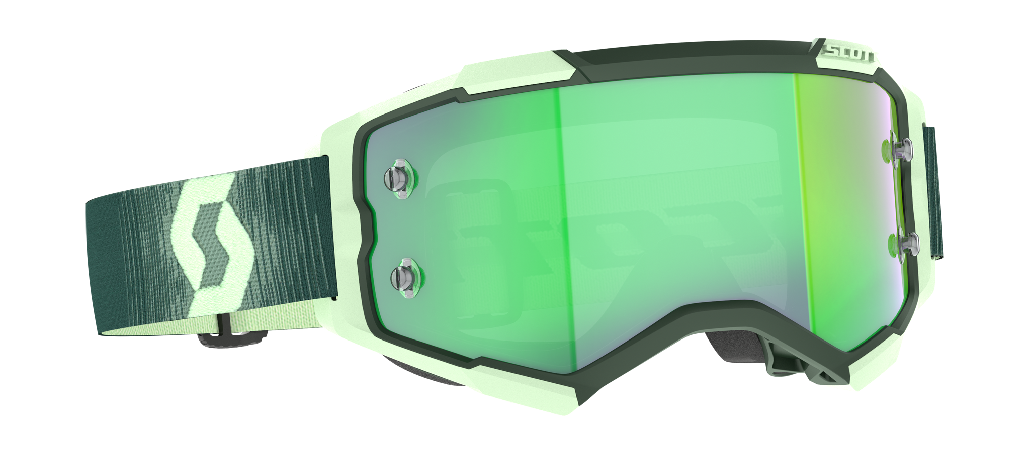 Scott Motocross Goggle Fury - Dark Green / Mint Green - Mirror Green