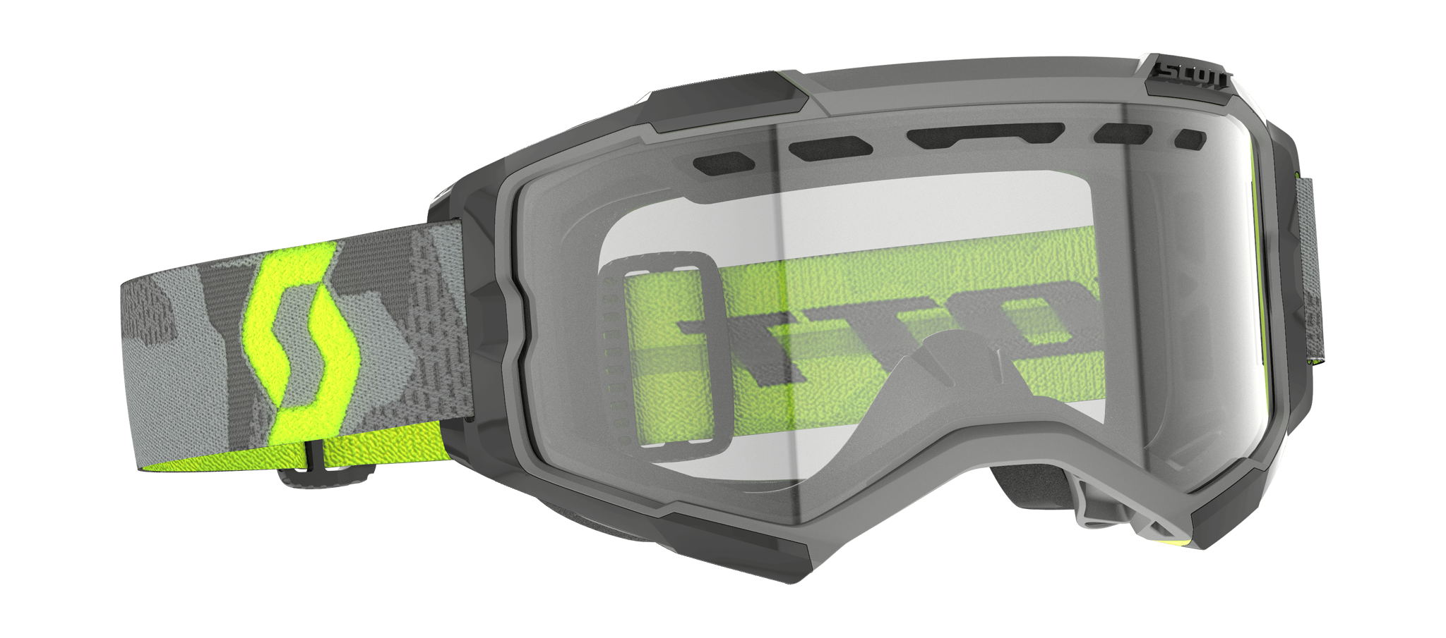 Scott Motocross Goggle Fury Enduro - Grey / Neon Yellow - Clear