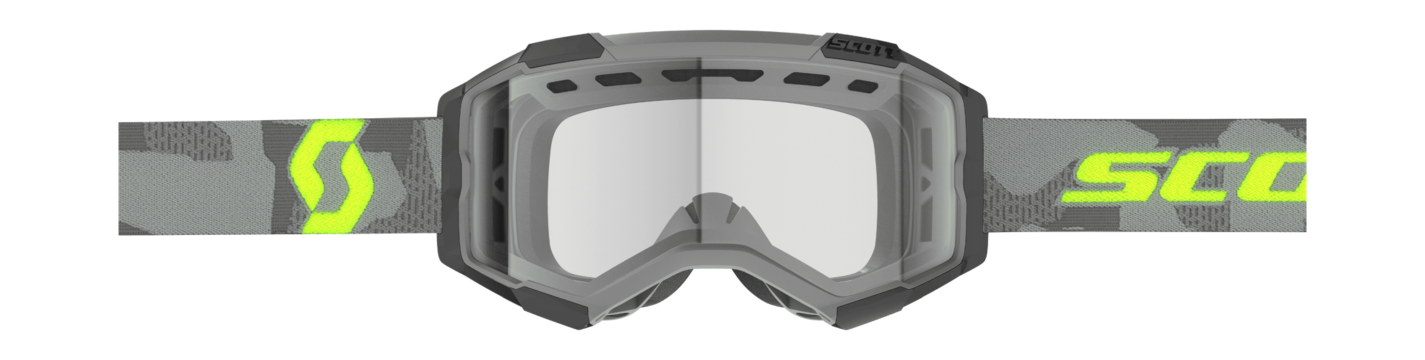 Scott Motocross Goggle Fury Enduro - Grey / Neon Yellow - Clear
