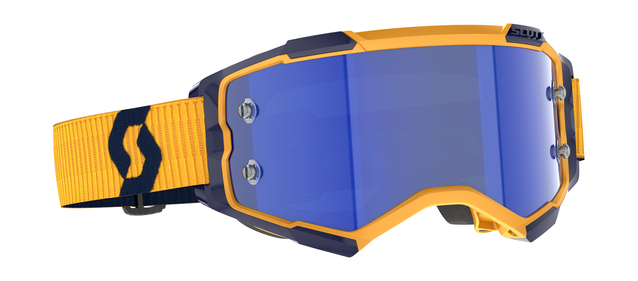 Scott Motocross Goggle Fury - Yellow / Blue - Mirror Electric Blue