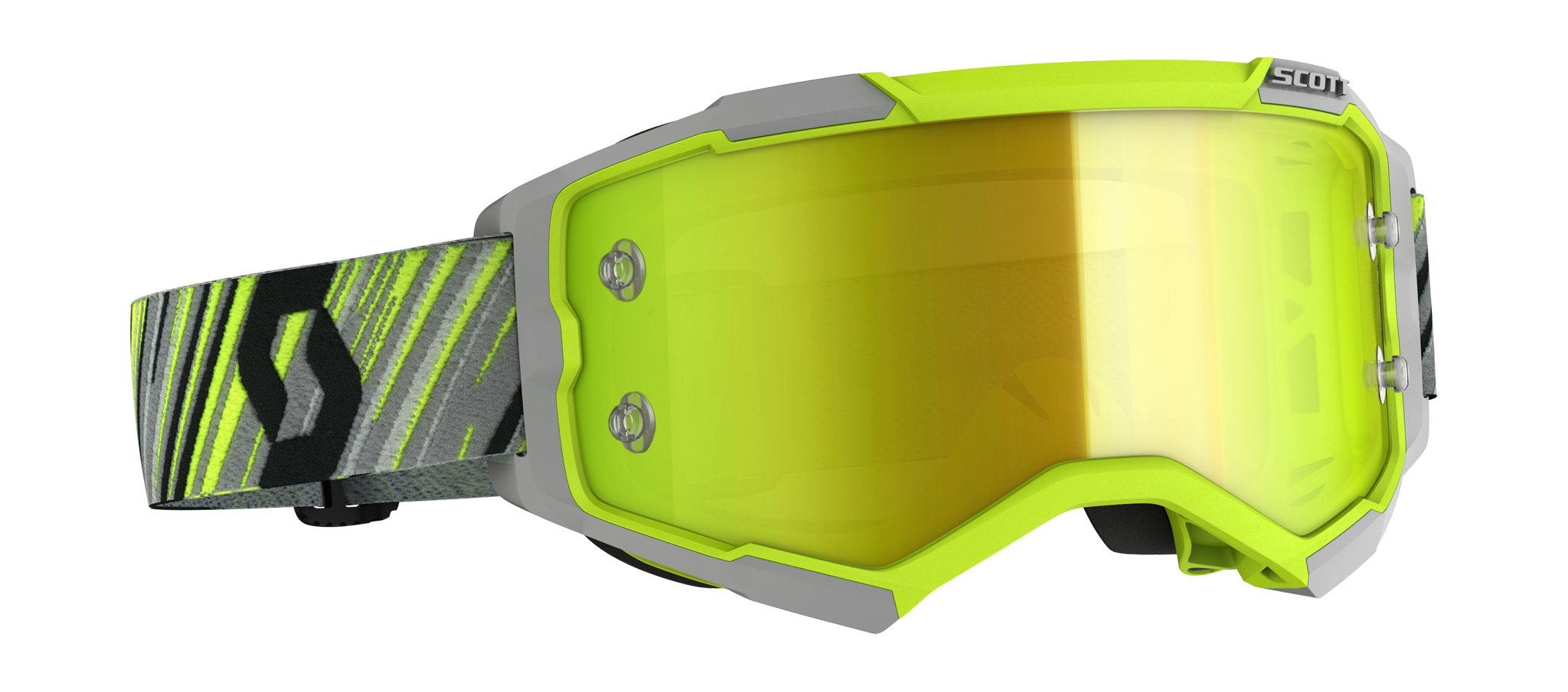 Scott Motocross Goggle Fury - Yellow / Grey - Mirror Yellow