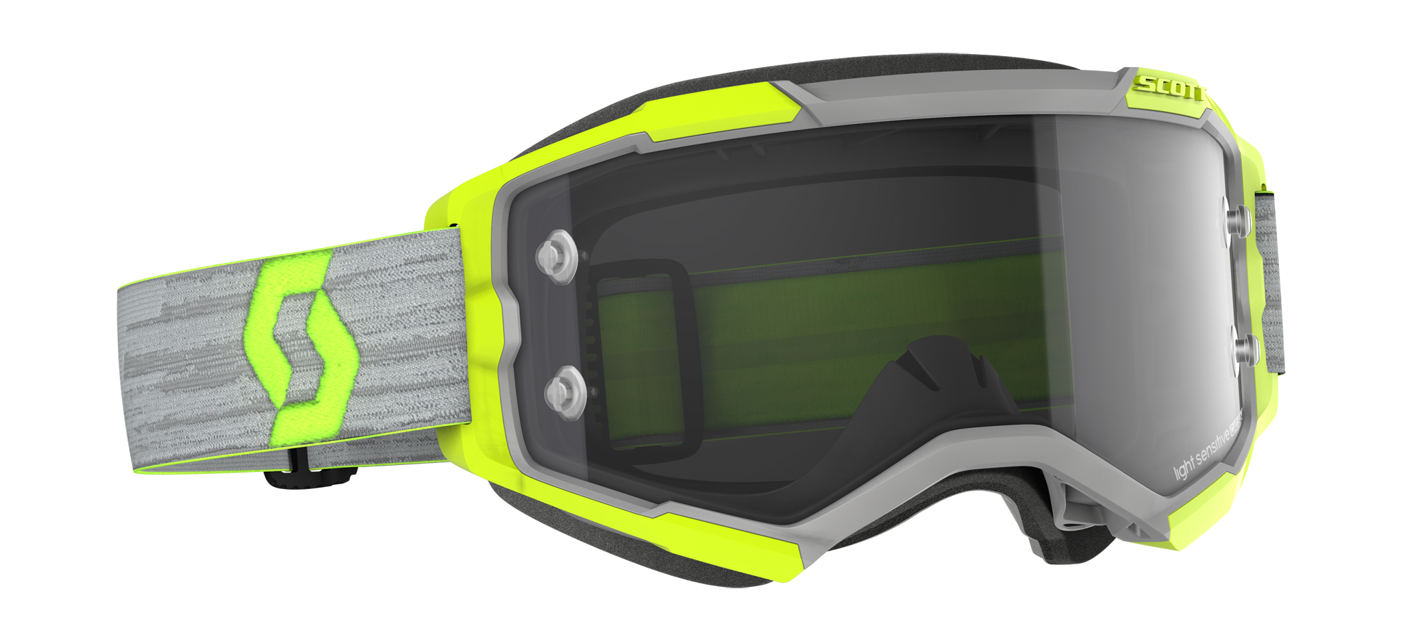 Scott Motocross Goggle Fury - Grey / Yellow - Light Sensitive Grey