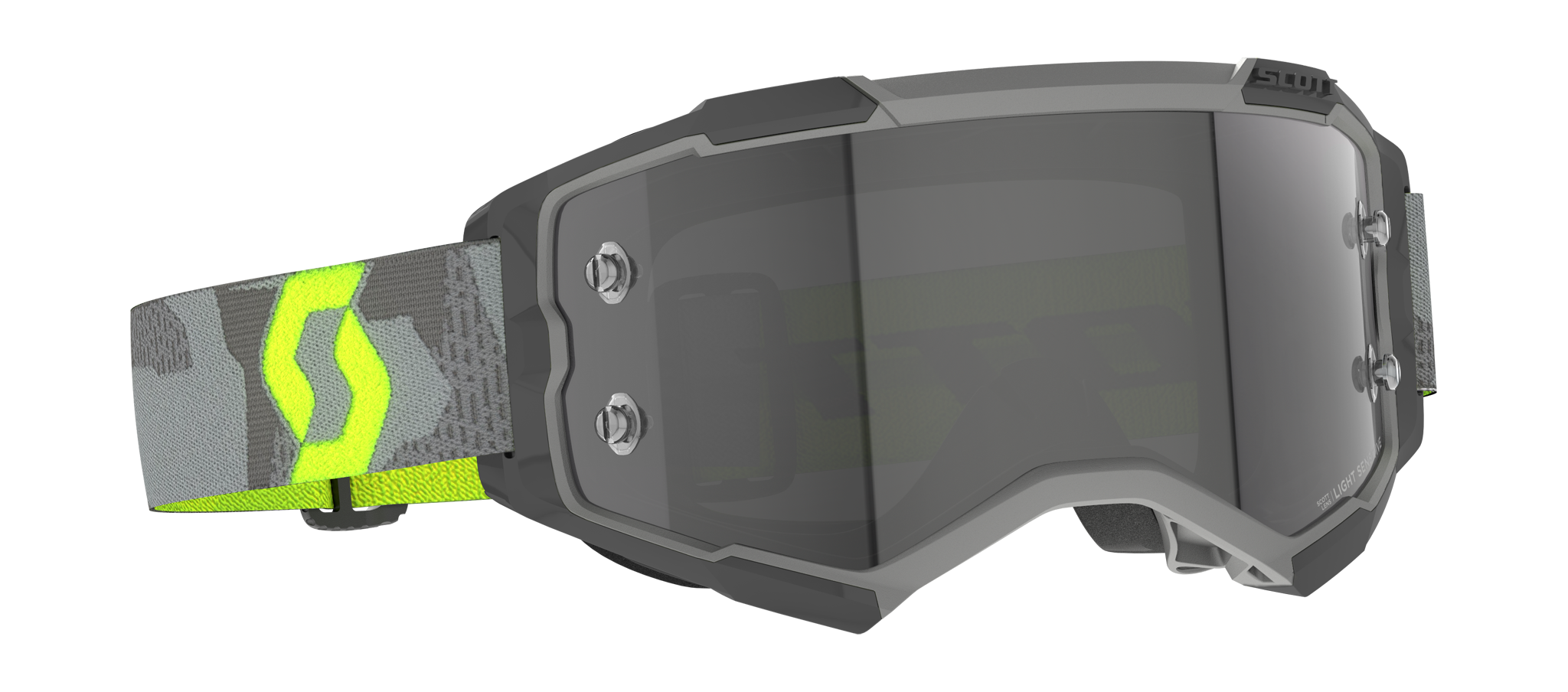 Scott Motocross Goggle Fury - Grey / Neon Yellow - Light Sensitive Grey