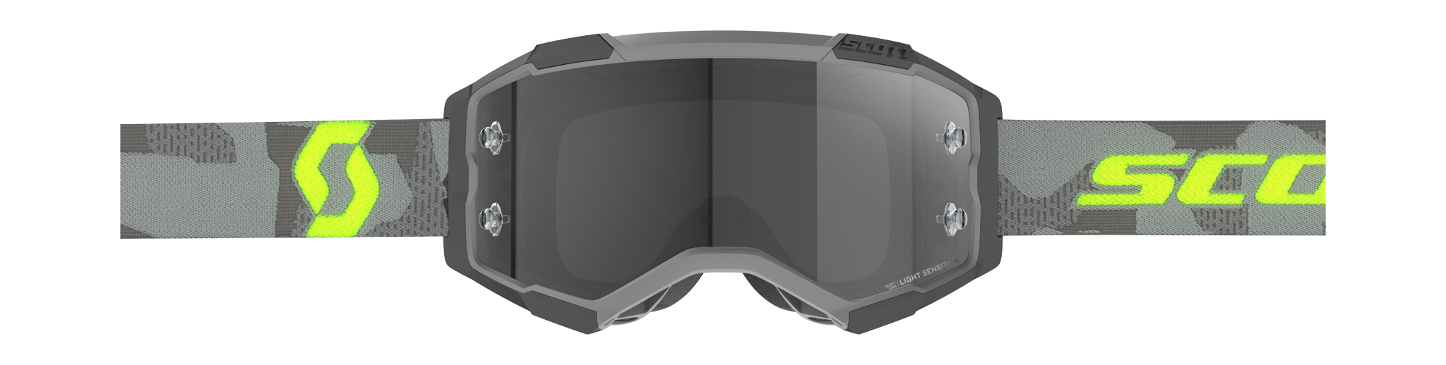 Scott Motocross Goggle Fury - Grey / Neon Yellow - Light Sensitive Grey