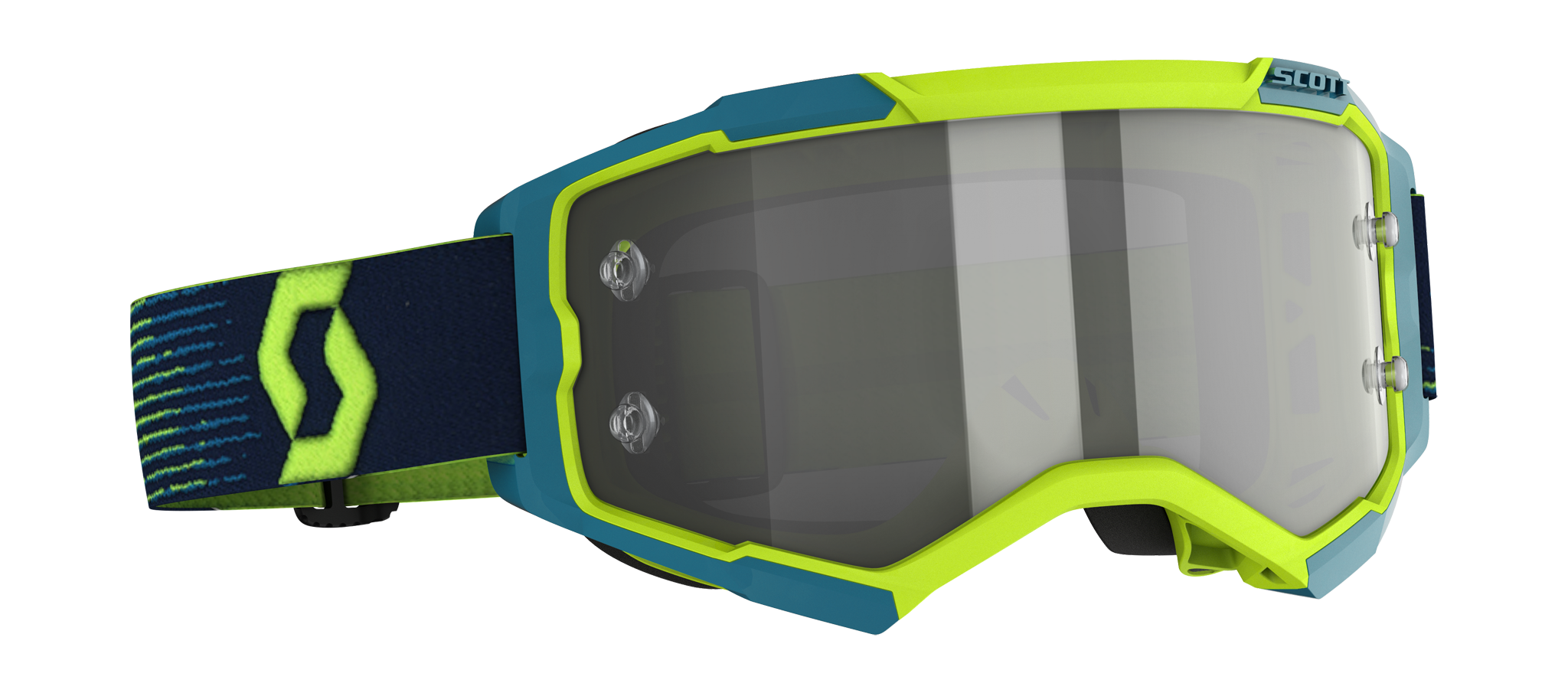 Scott Motocross Goggle Fury - Neon Yellow / Blue - Light Sensitive Grey