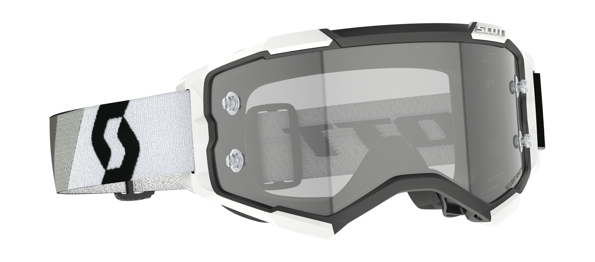 Scott Motocross Goggle Fury Premium - Black / White - Light Sensitive Grey