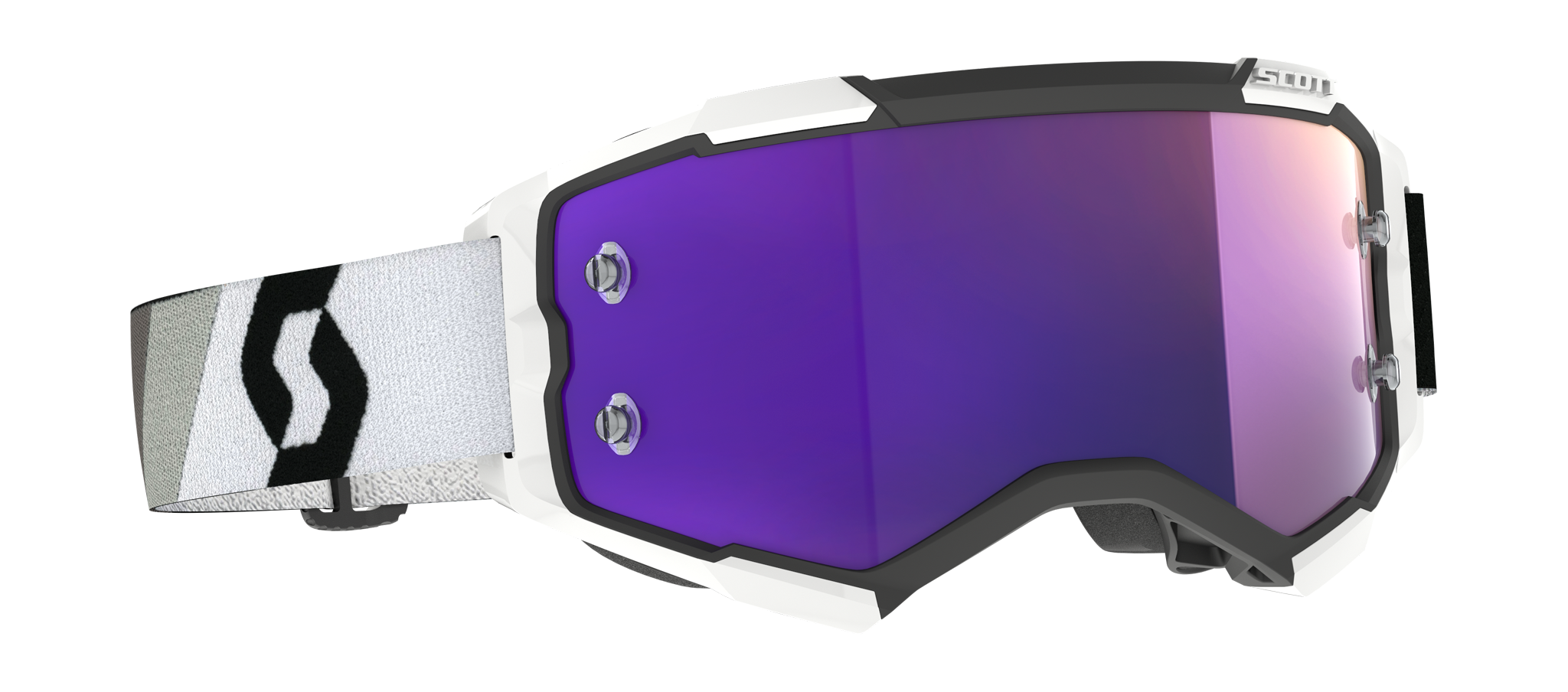 Scott Motocross Goggle Fury Premium - Black / White - Mirror Purple