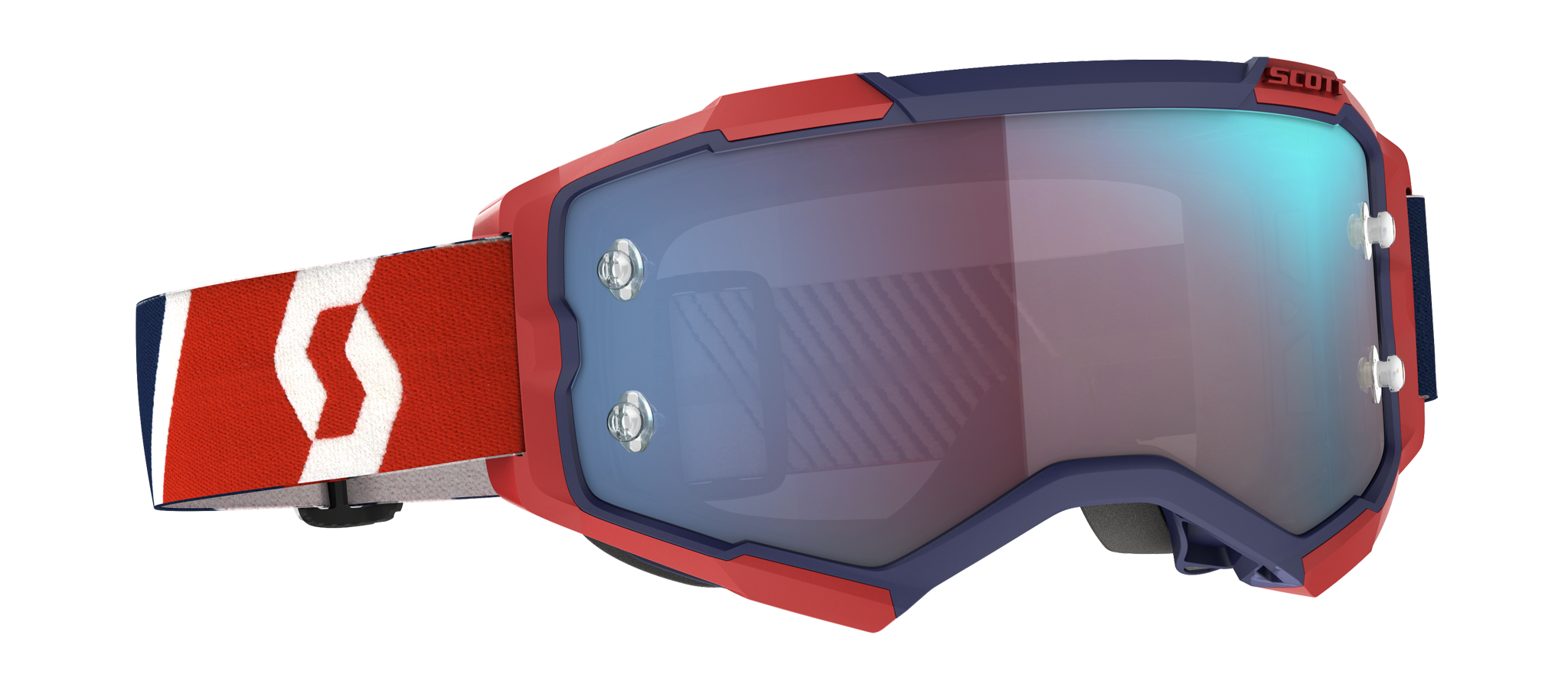 Scott Motocross Goggle Fury - Red / Blue - Mirror Electric Blue