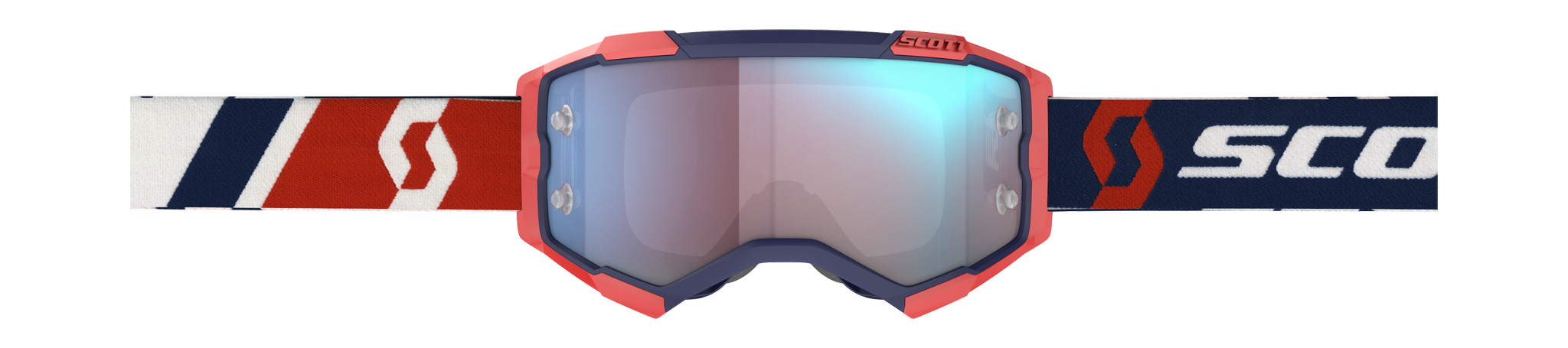 Scott Motocross Goggle Fury - Red / Blue - Mirror Electric Blue