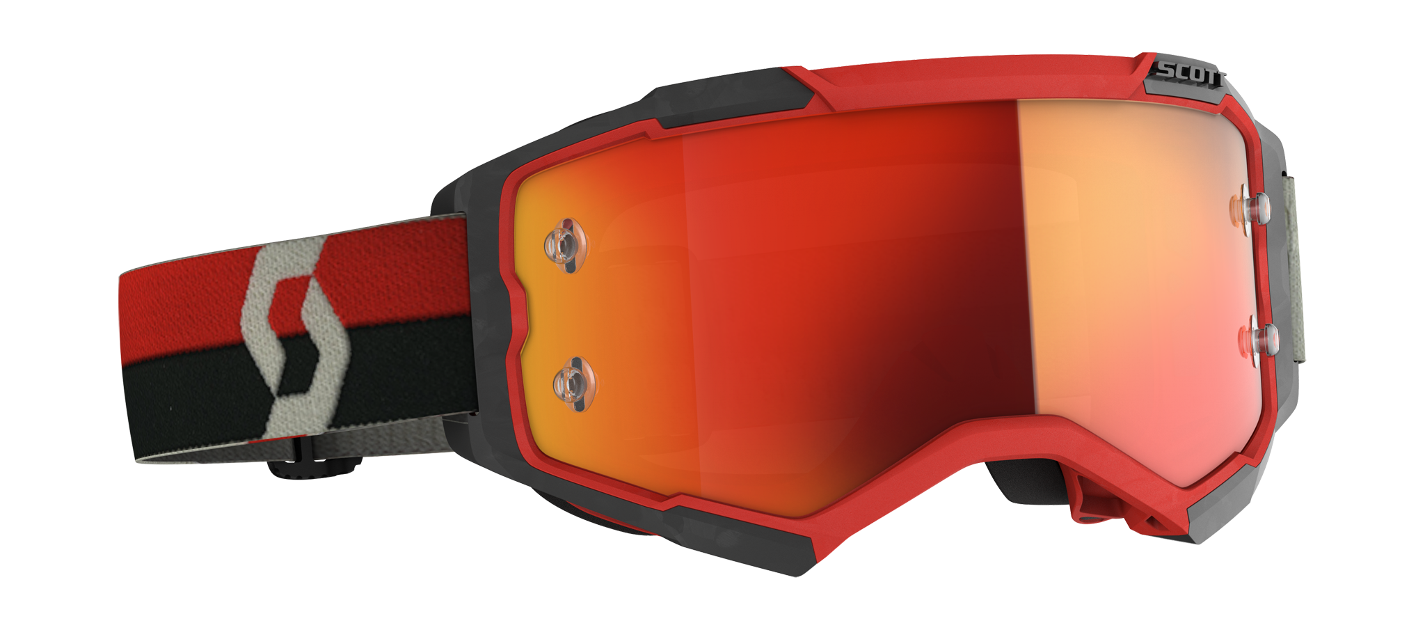 Scott Motocross Goggle Fury - Red / Black - Mirror Orange