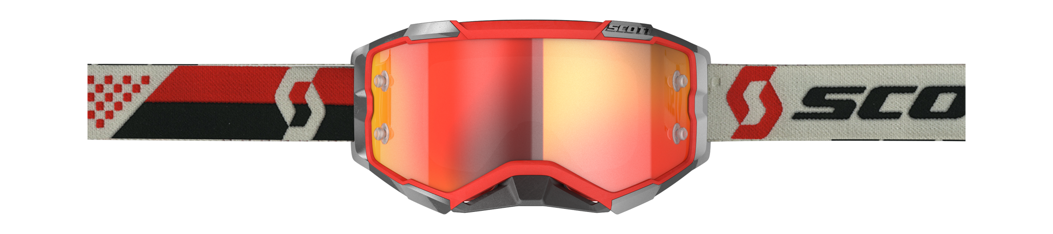 Scott Motocross Goggle Fury - Red / Black - Mirror Orange