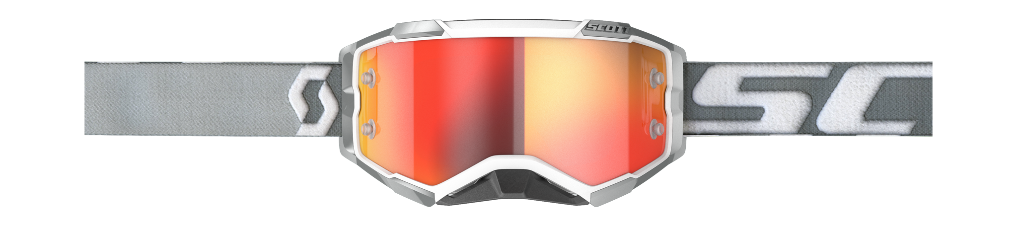 Scott Motocross Goggle Fury - White / Grey - Mirror Orange