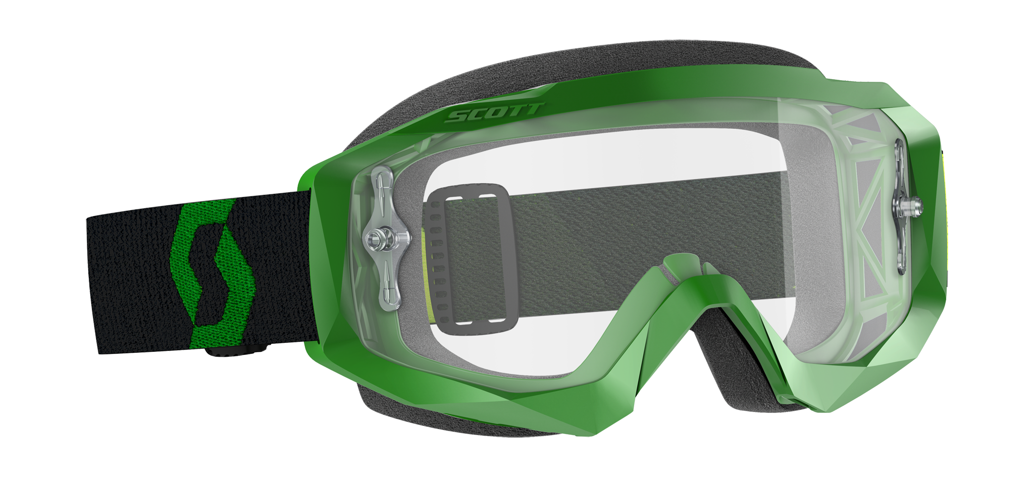 Scott Motocross Goggle Hustle X MX - Green / Black - Clear