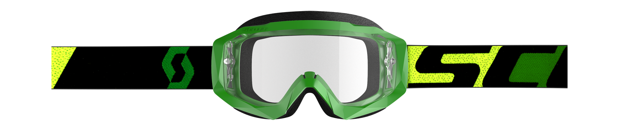 Scott Motocross Goggle Hustle X MX - Green / Black - Clear