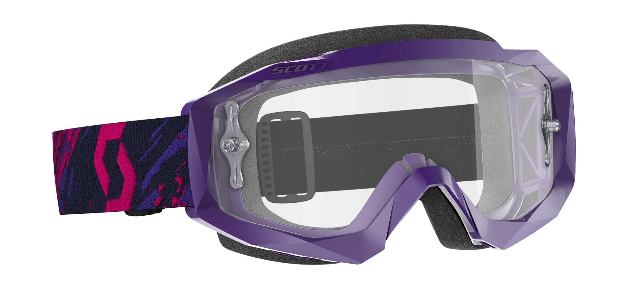 Scott Motocross Goggle Hustle X MX - Purple / Pink - Clear