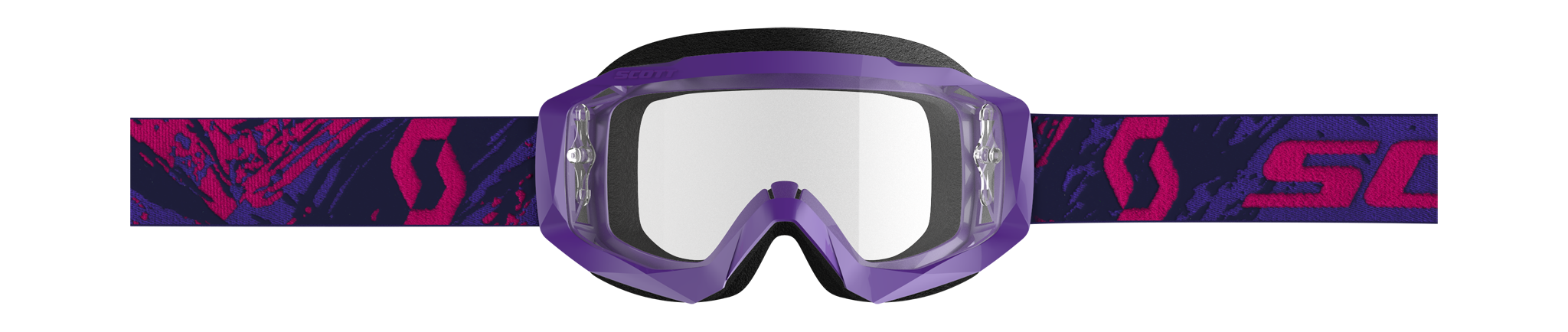 Scott Motocross Goggle Hustle X MX - Purple / Pink - Clear