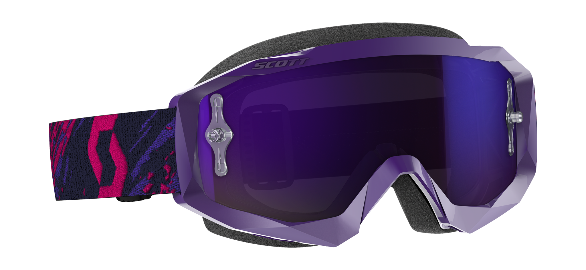 Scott Motocross Goggle Hustle X MX - Purple / Pink - Mirror Purple