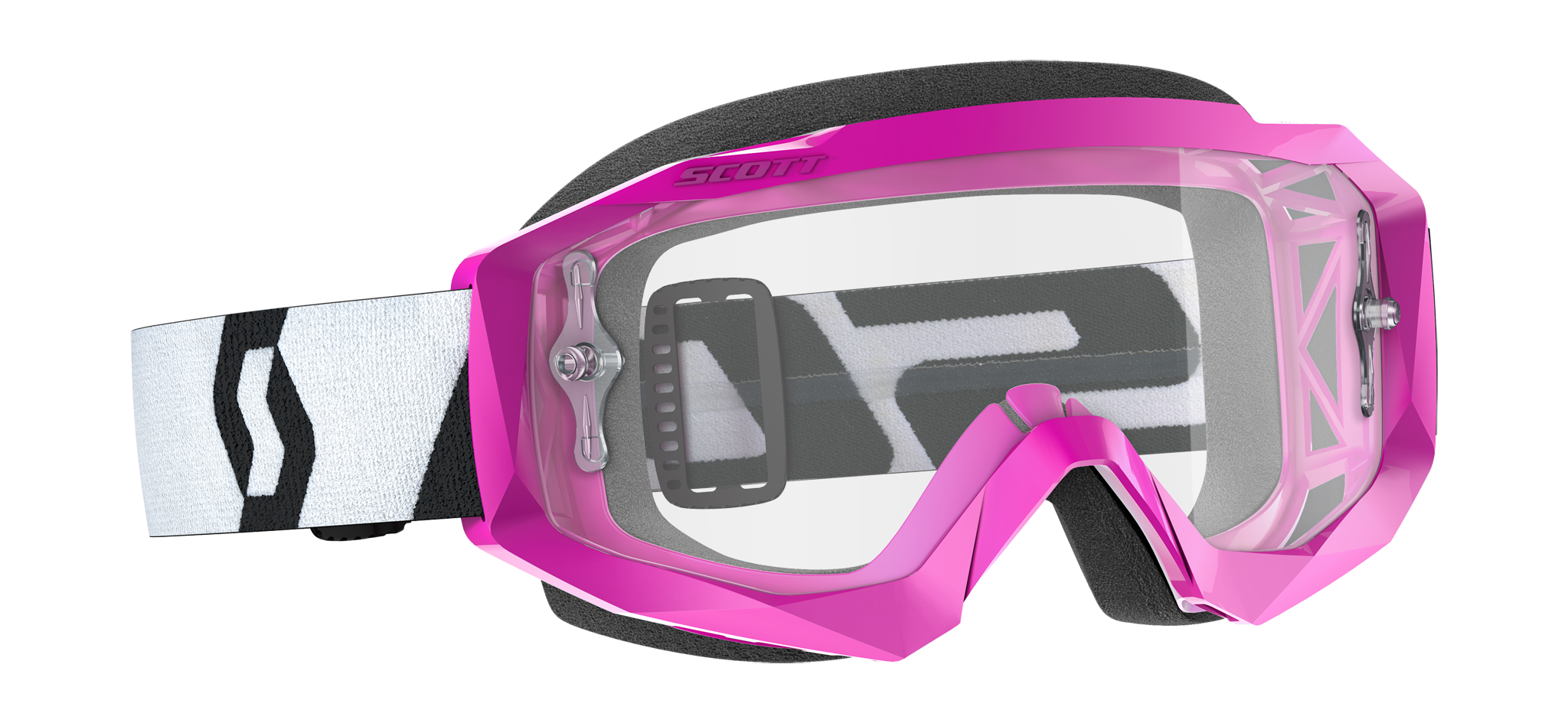 Scott Motocross Goggle Hustle X MX - Pink / Black - Clear
