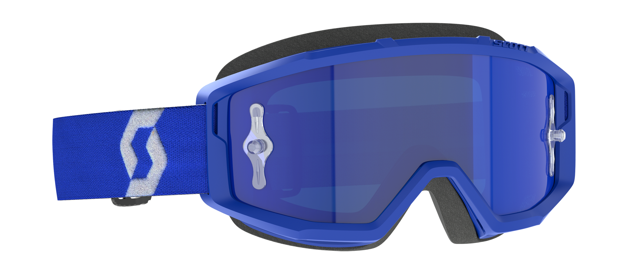 Scott Motocross Goggle Primal - Blue / White - Mirror Electric Blue