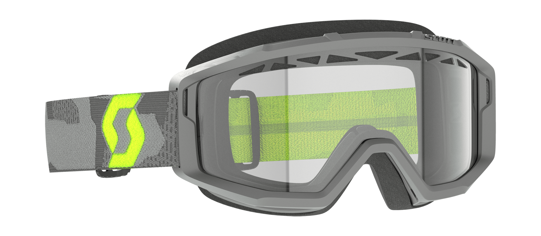 Scott Motocross Goggle Primal Enduro - Grey / Neon Yellow - Clear