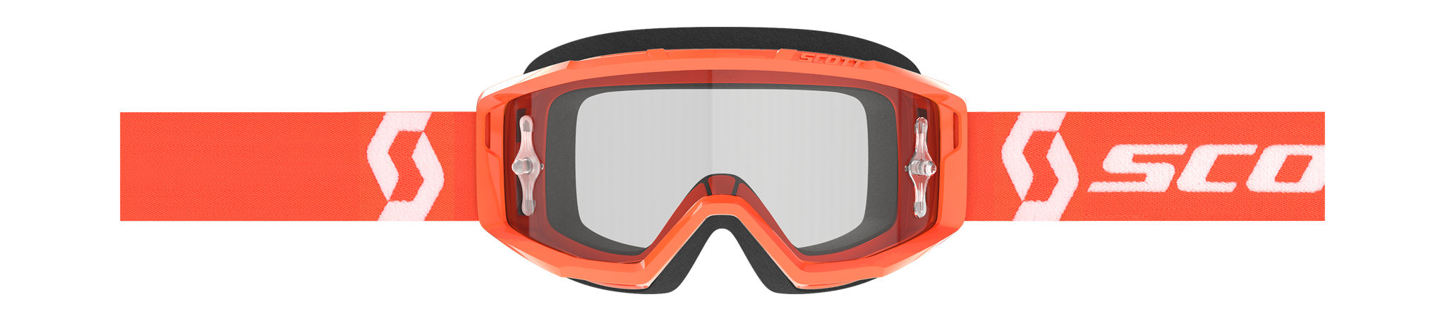 Scott Motocross Goggle Primal - Orange / White - Clear