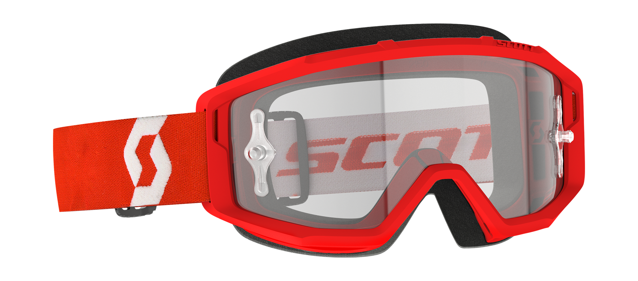 Scott Motocross Goggle Primal - Red / White - Clear