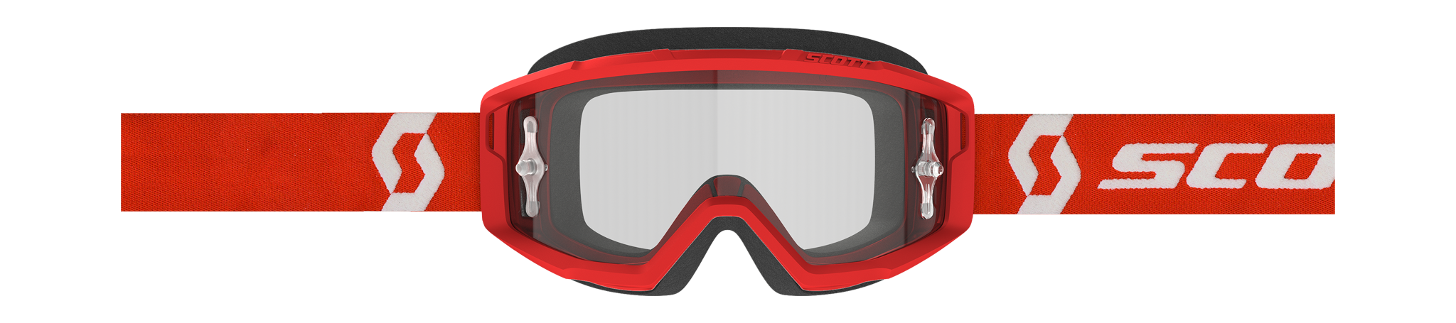 Scott Motocross Goggle Primal - Red / White - Clear
