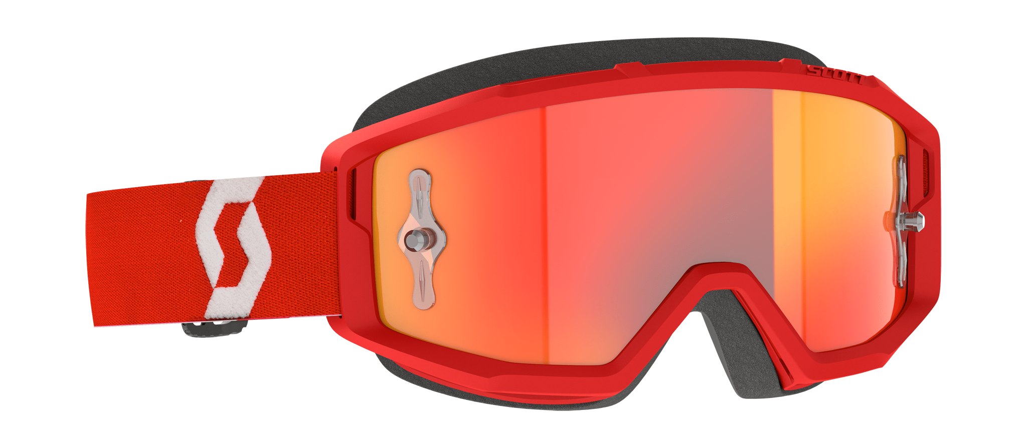 Scott Motocross Goggle Primal - Red / White - Mirror Orange