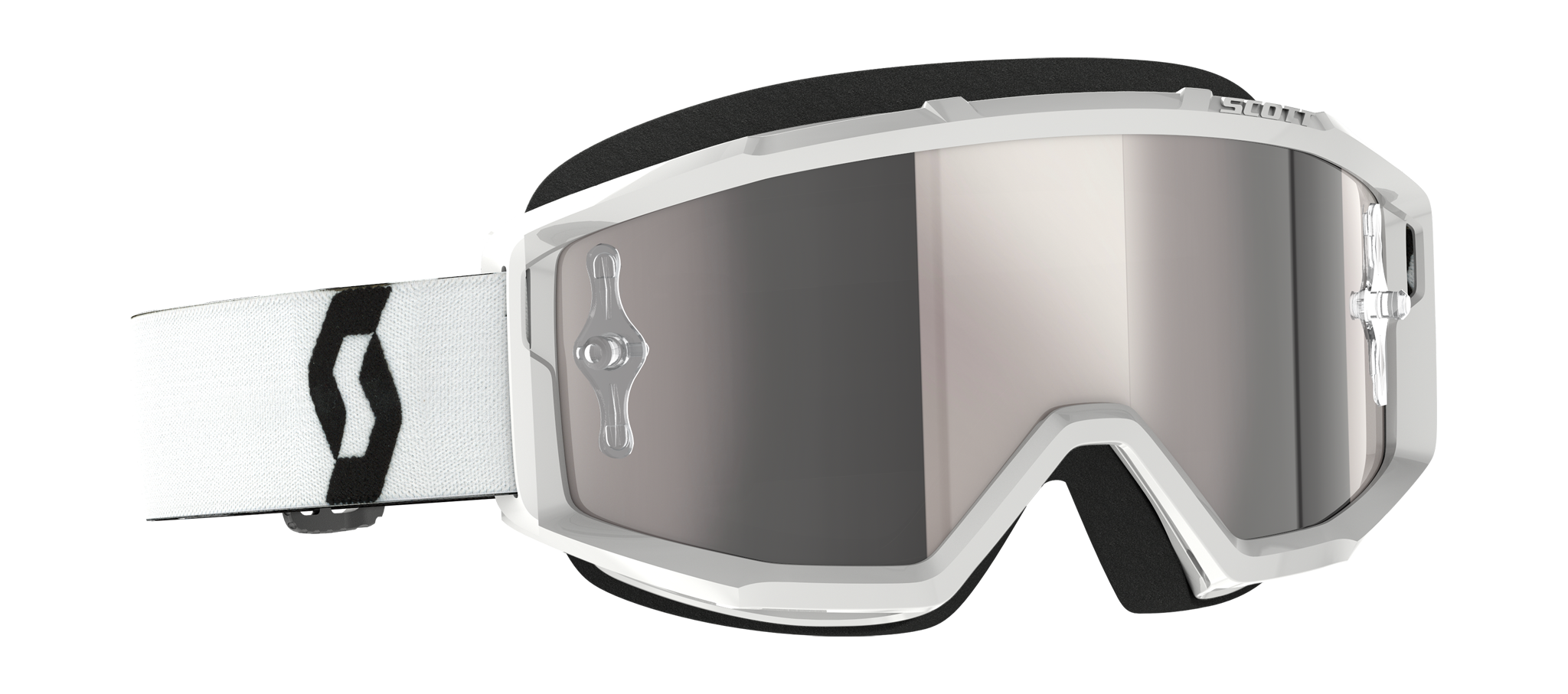 Scott Motocross Goggle Primal - White - Mirror Silver