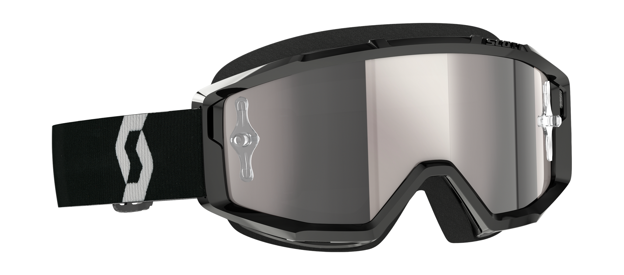 Scott Motocross Goggle Primal - Black / White - Mirror Silver