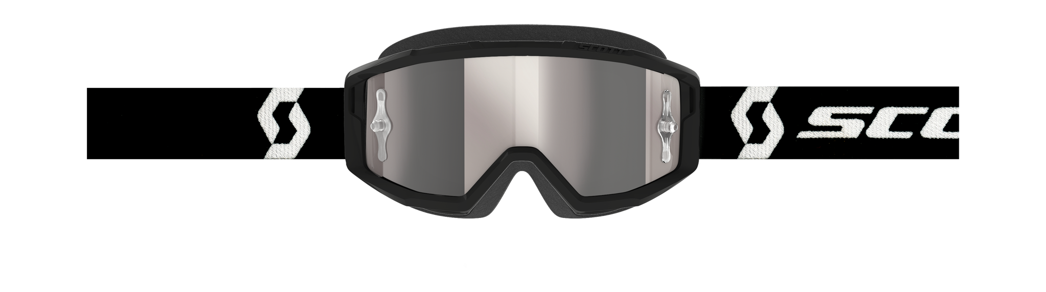 Scott Motocross Goggle Primal - Black / White - Mirror Silver