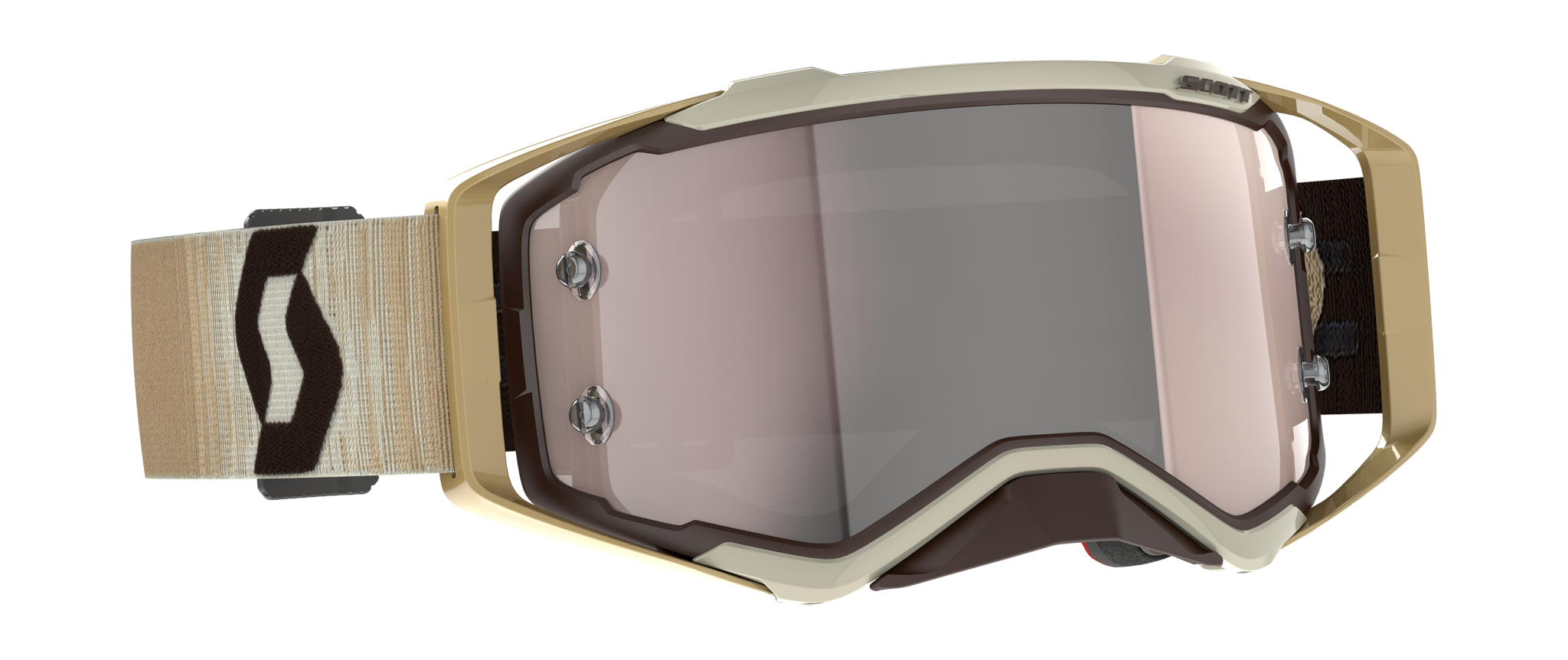 Scott Motocross Goggle Prospect - Beige / Brown - Mirror Silver