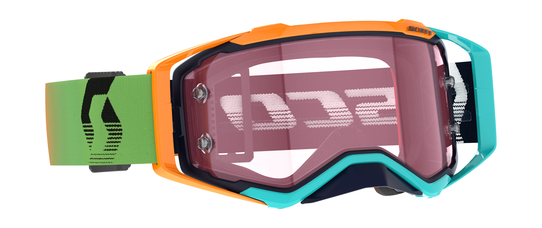 Scott Motocross Goggle Prospect - Blue / Orange - Amplifier Mirror Rose