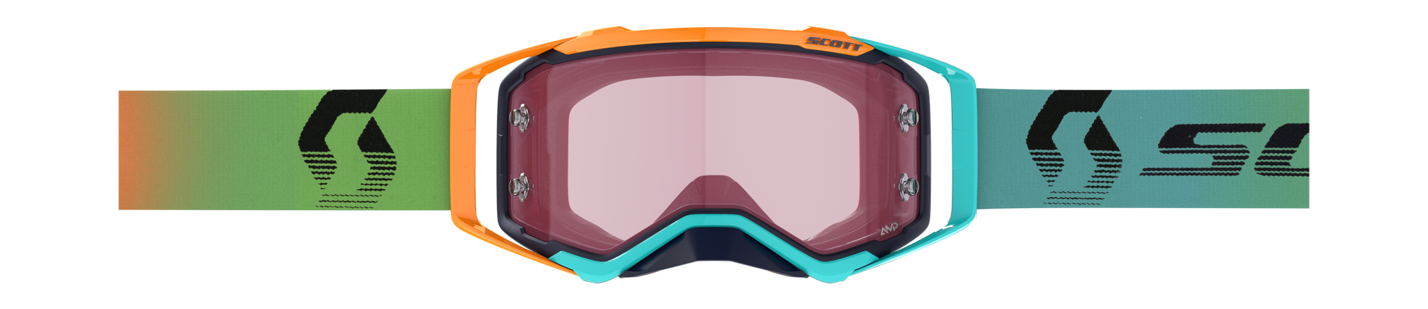Scott Motocross Goggle Prospect - Blue / Orange - Amplifier Mirror Rose