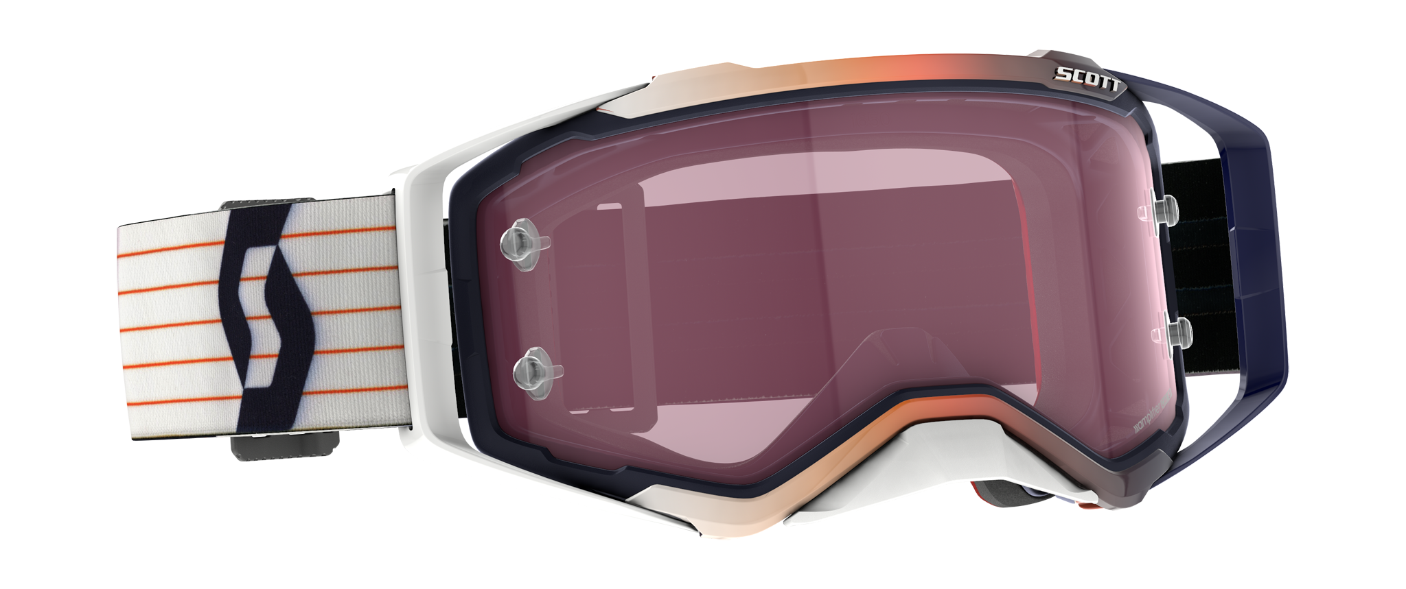 Scott Motocross Goggle Prospect - Blue / White - Amplifier Mirror Rose