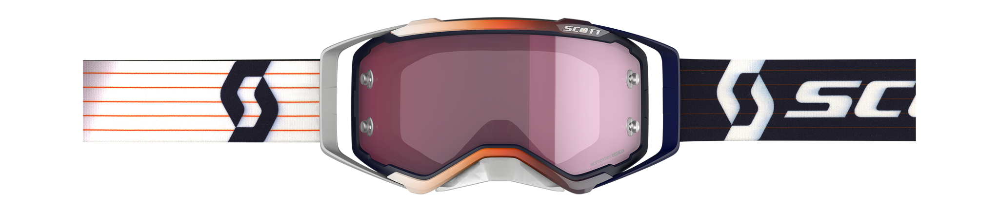 Scott Motocross Goggle Prospect - Blue / White - Amplifier Mirror Rose