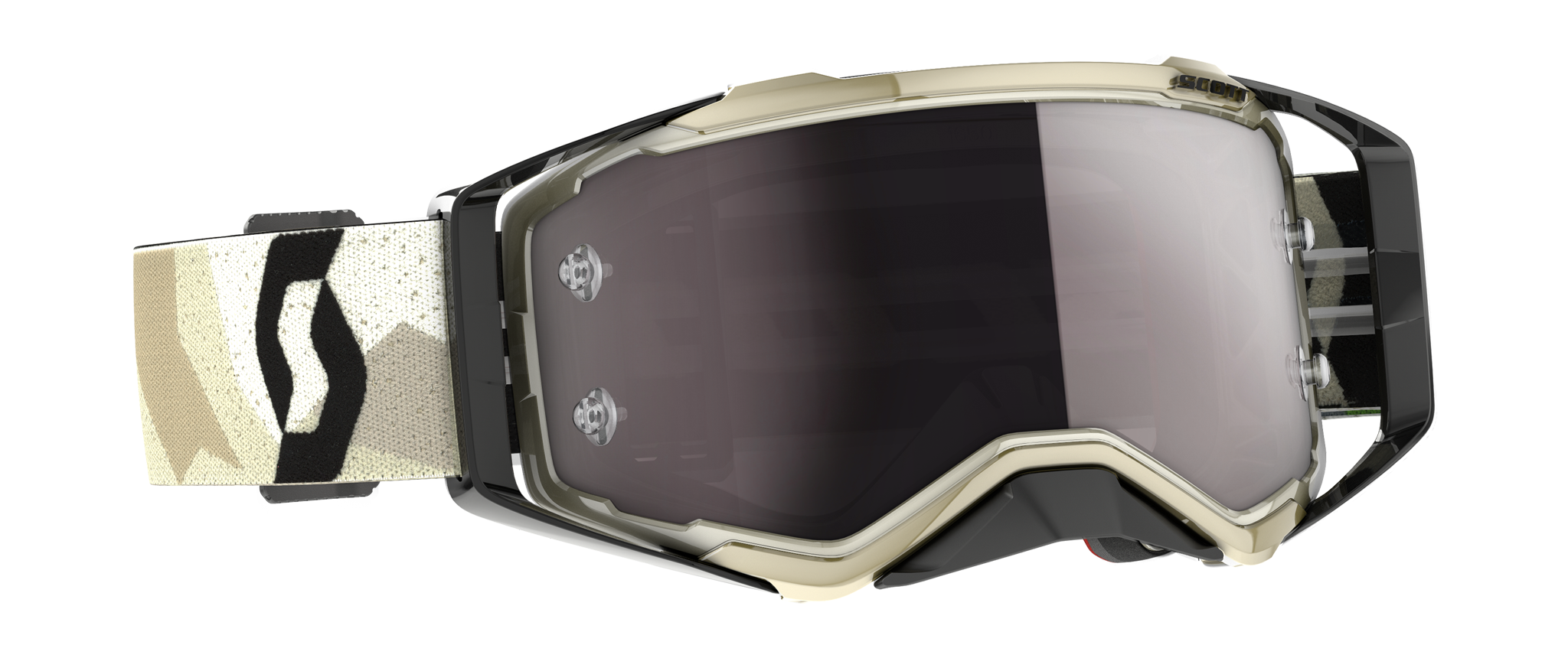 Scott Motocross Goggle Prospect - Camo Beige / Black - Mirror Silver
