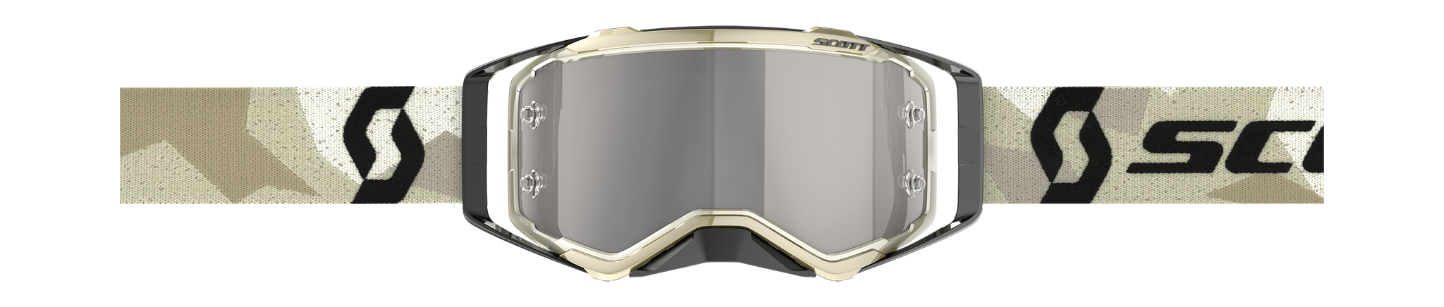 Scott Motocross Goggle Prospect - Camo Beige / Black - Mirror Silver