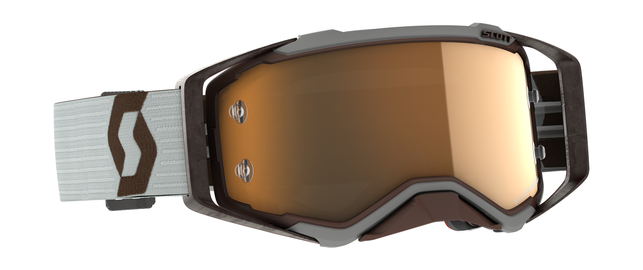 Scott Motocross Goggle Prospect - Grey / Brown - Amplifier Mirror Gold