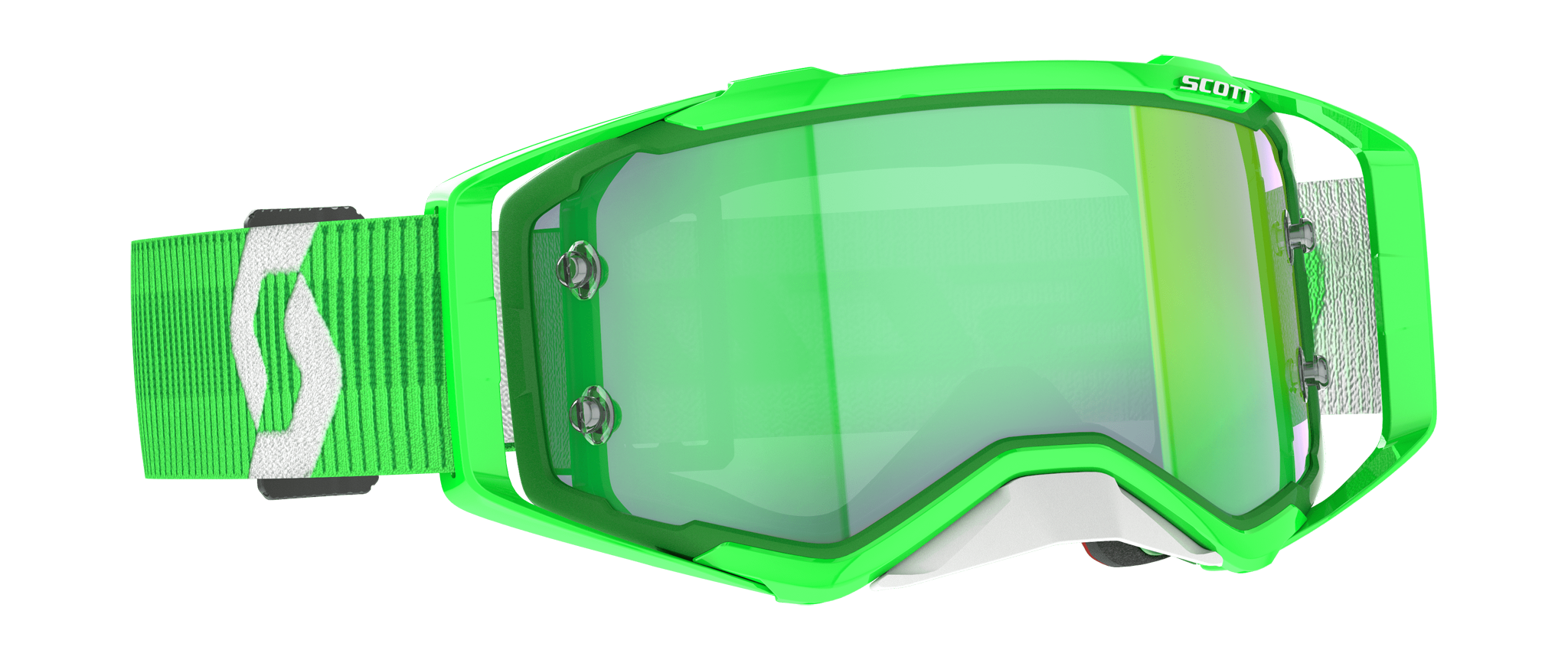 Scott Motocross Goggle Prospect - Green / White - Mirror Green