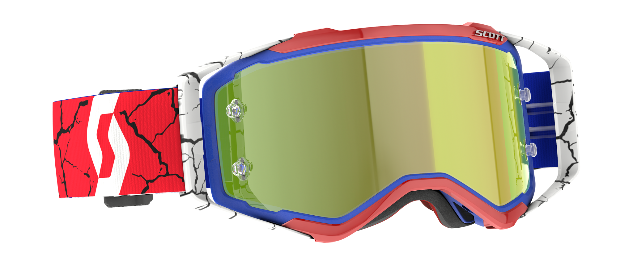 Scott Motocross Goggle Prospect LE 6 Days - Red / White / Blue - Mirror Yellow