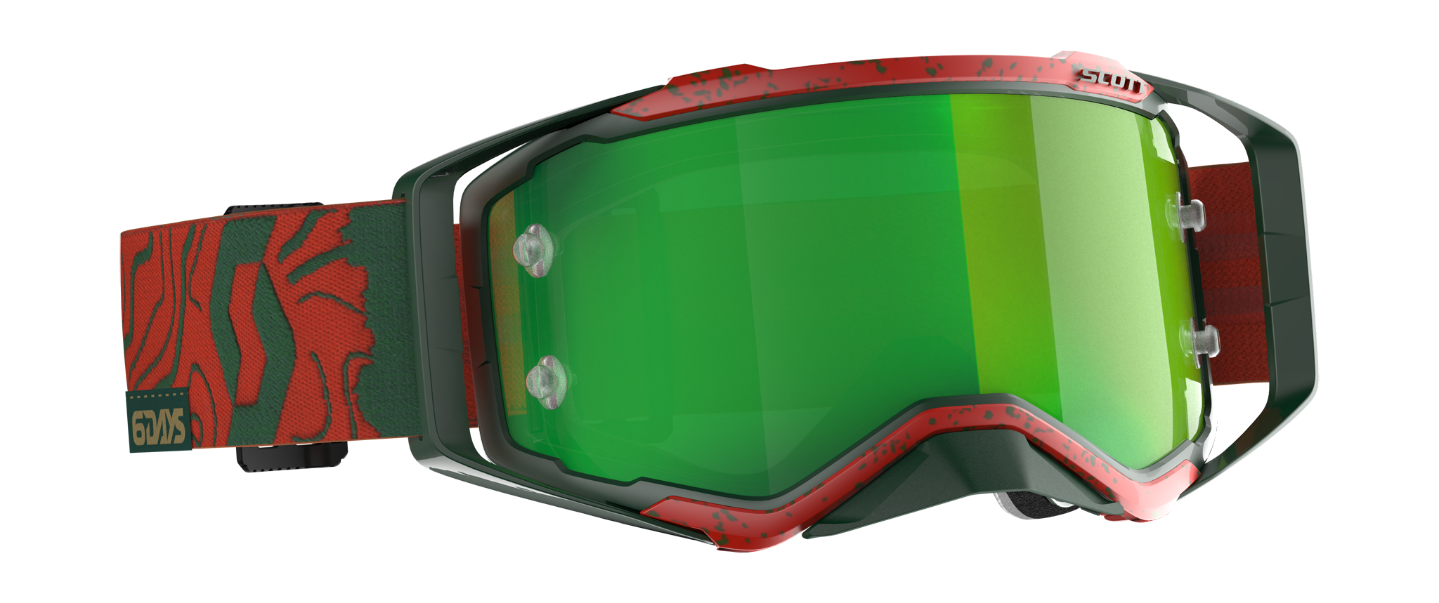 Scott Motocross Goggle Prospect LE ISDE - Red / Green - Mirror Green
