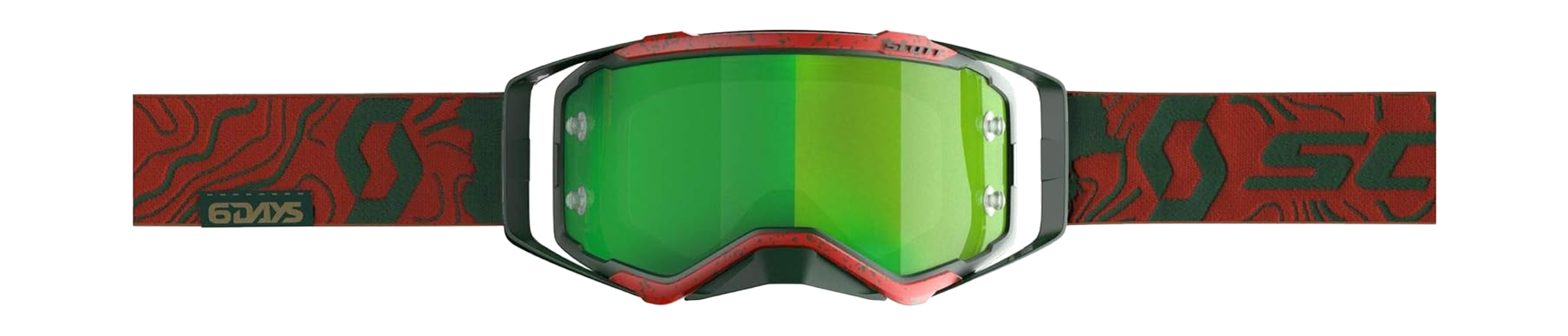 Scott Motocross Goggle Prospect LE ISDE - Red / Green - Mirror Green