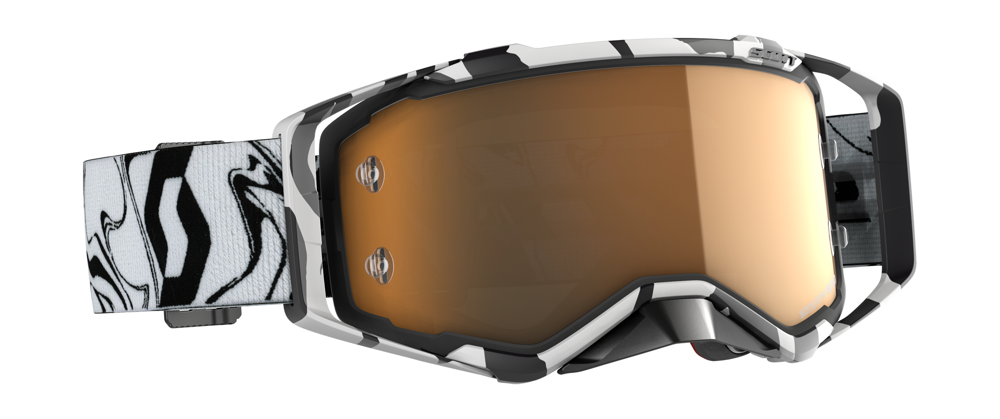 Scott Motocross Goggle Prospect Marbl - Black / White - Amplifier Mirror Gold