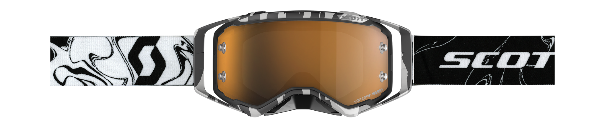Scott Motocross Goggle Prospect Marbl - Black / White - Amplifier Mirror Gold