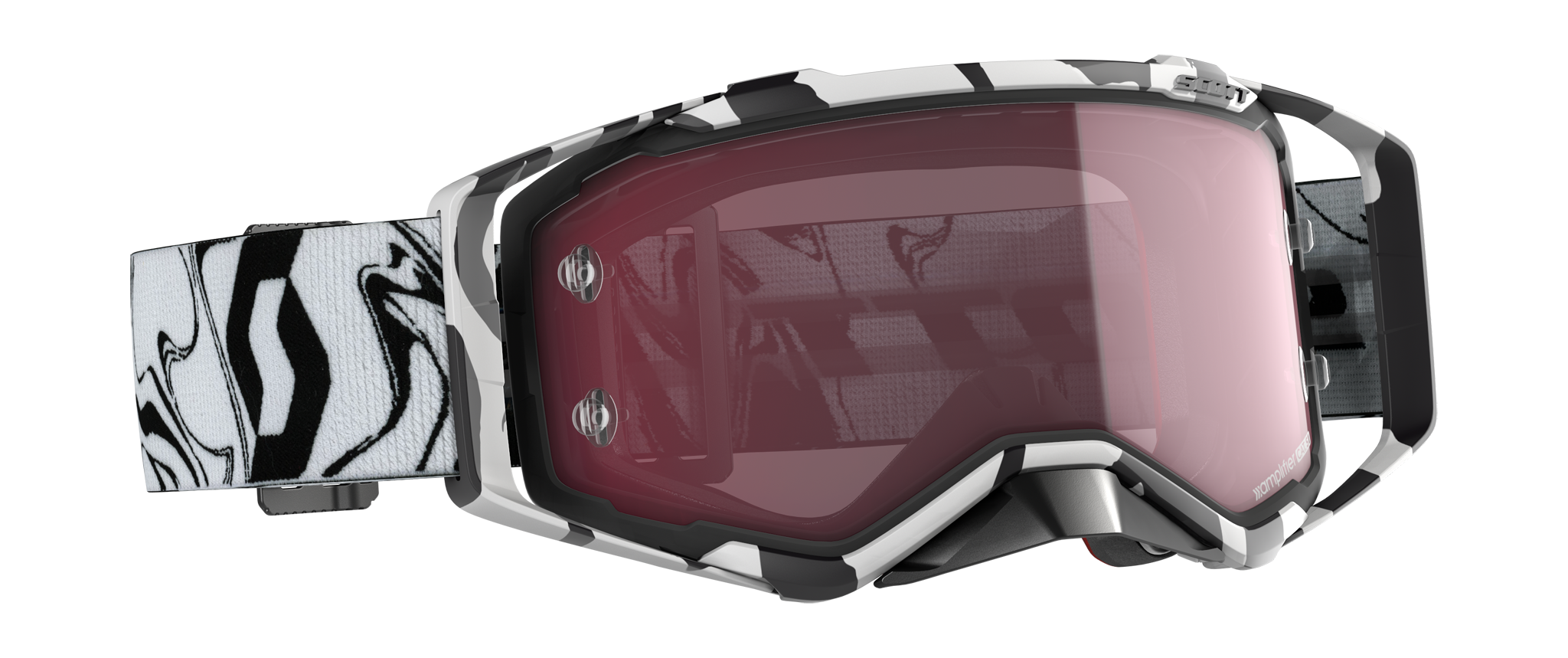 Scott Motocross Goggle Prospect Marbl - Black / White - Amplifier Mirror Rose