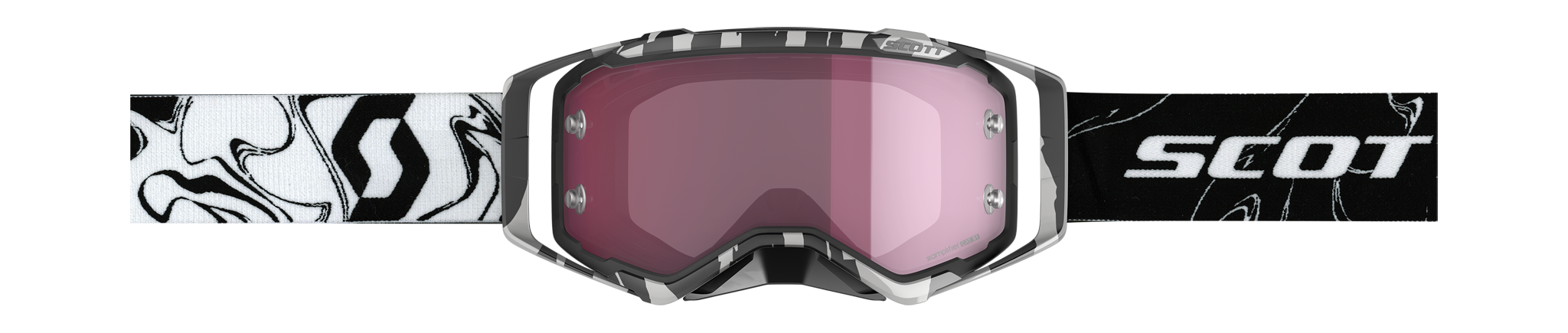 Scott Motocross Goggle Prospect Marbl - Black / White - Amplifier Mirror Rose